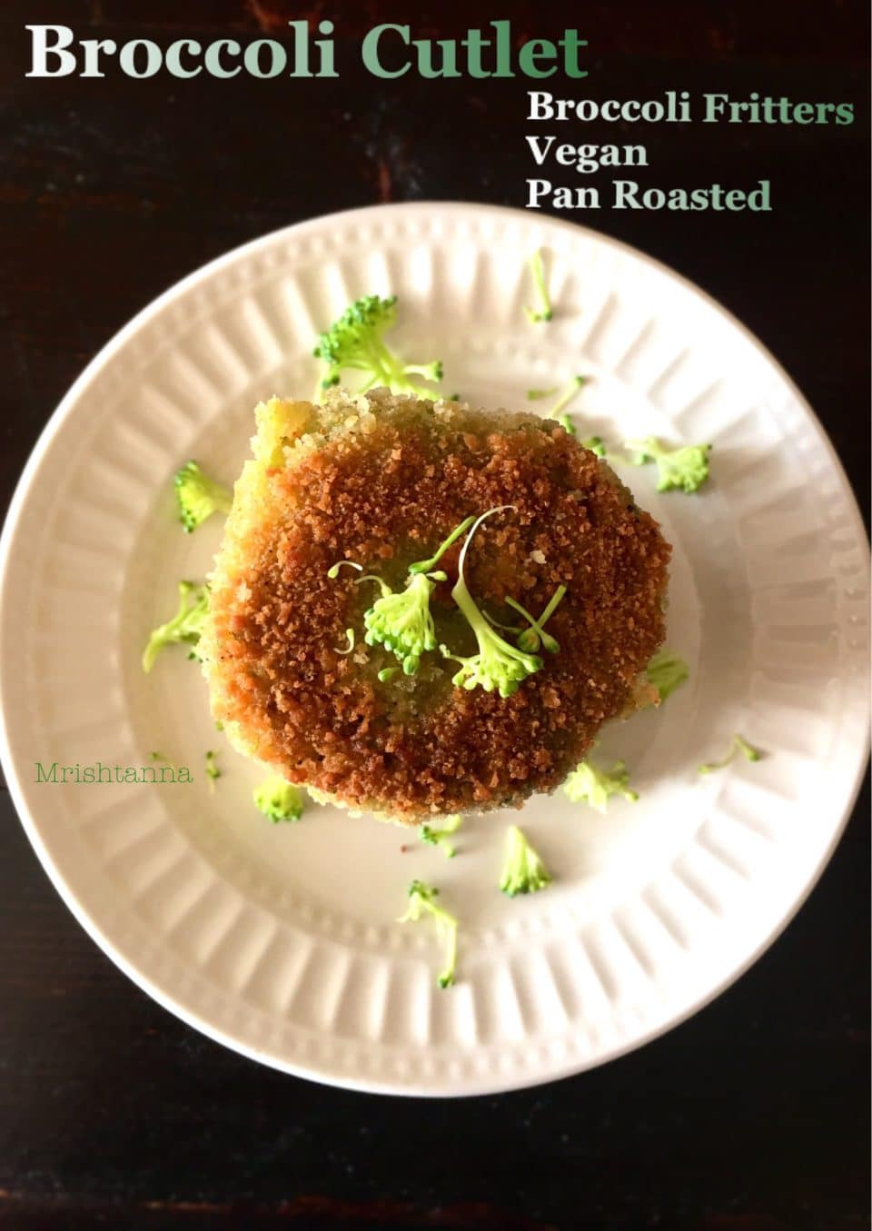 A plate of food with broccoli, with Cutlet