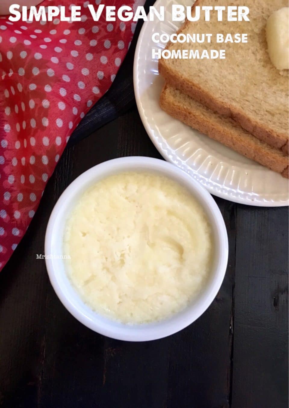 A bowl of food on a plate, with Vegan Butter