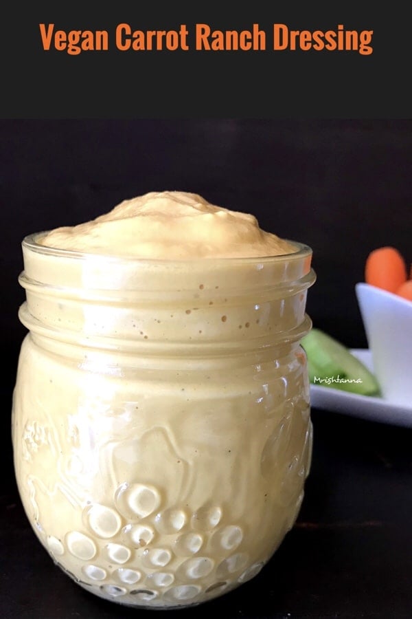 Ranch dressing made with carrot is on the jar