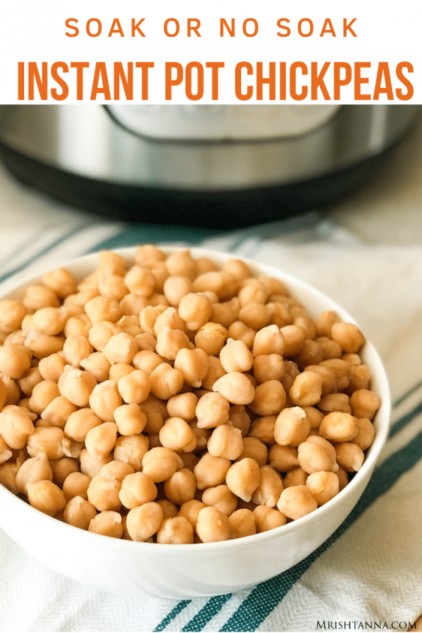 A bowl of food, with garbanzo beans