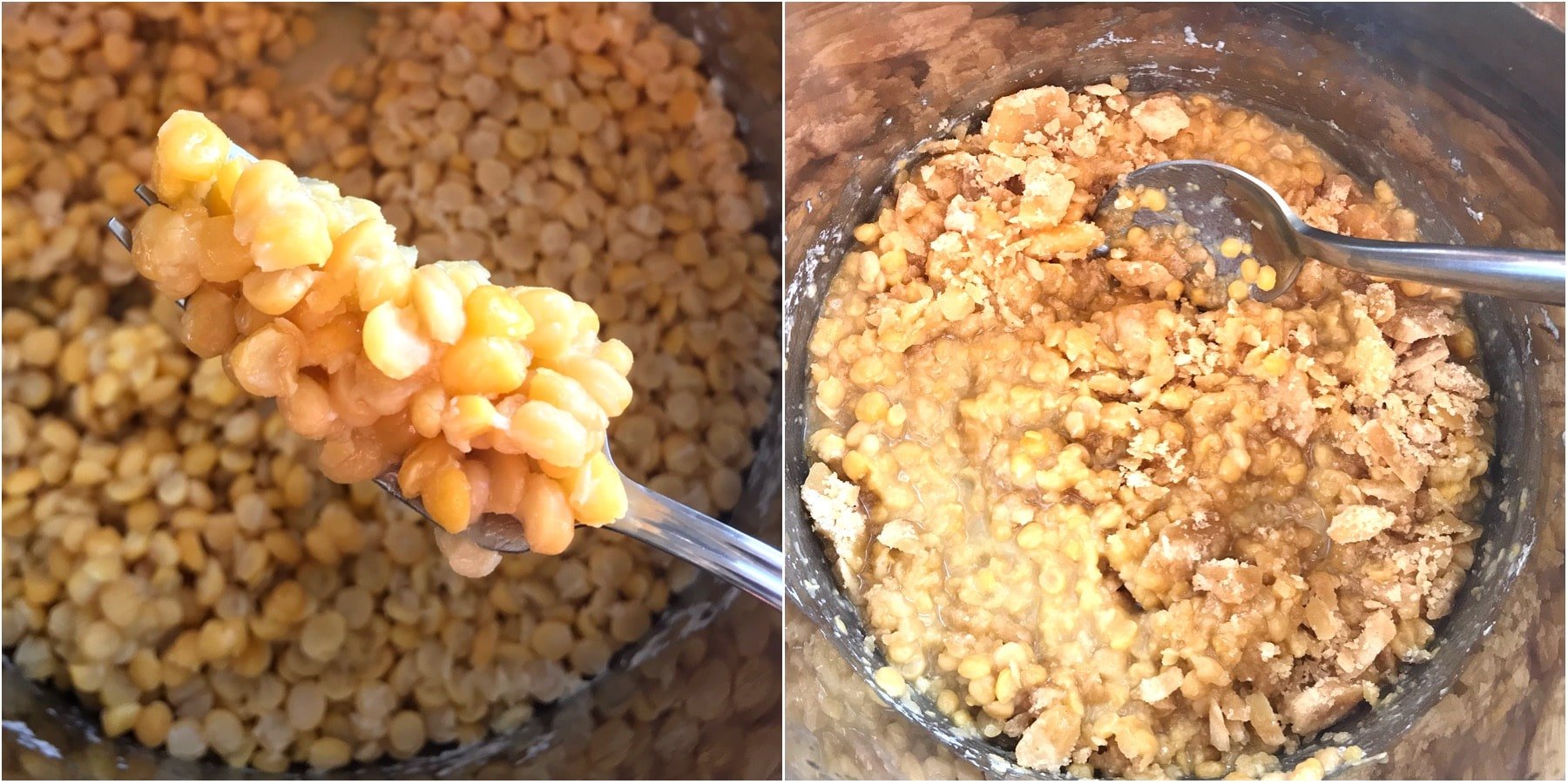 A bowl of food with Dal and jaggery