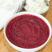 A bowl of beets chutney on the table