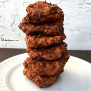 Cabbage vada is stacked on the plate