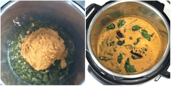 An instant pot is filled with beans and gravy