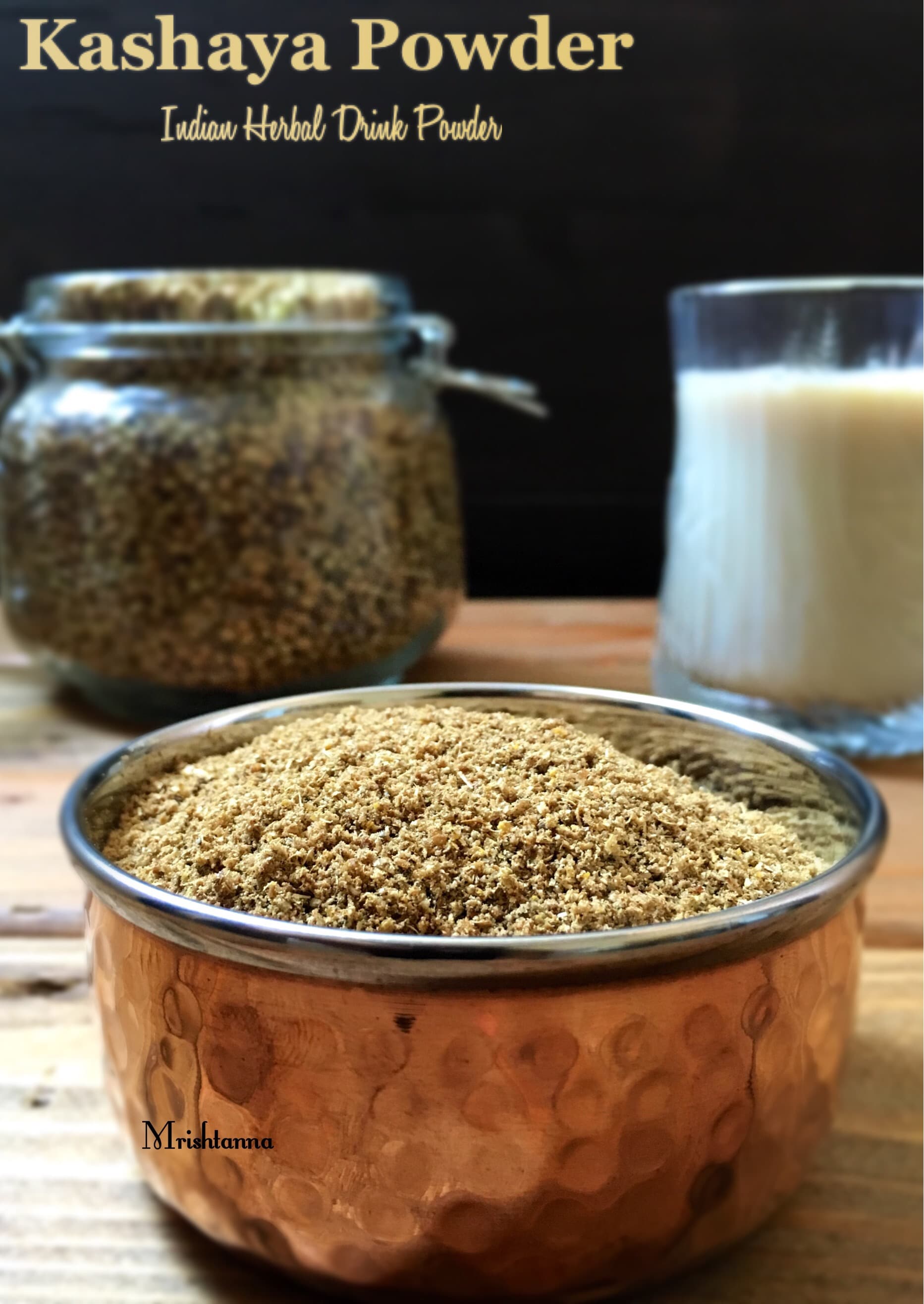 Kashaya powder Kashya powder is on the bowl
