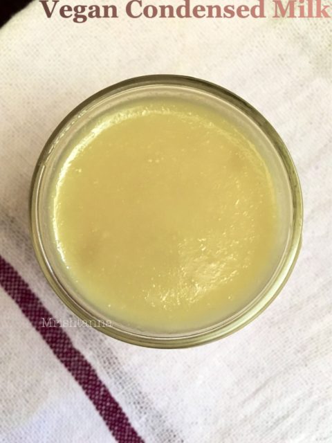 A jar with Vegan Condensed milk