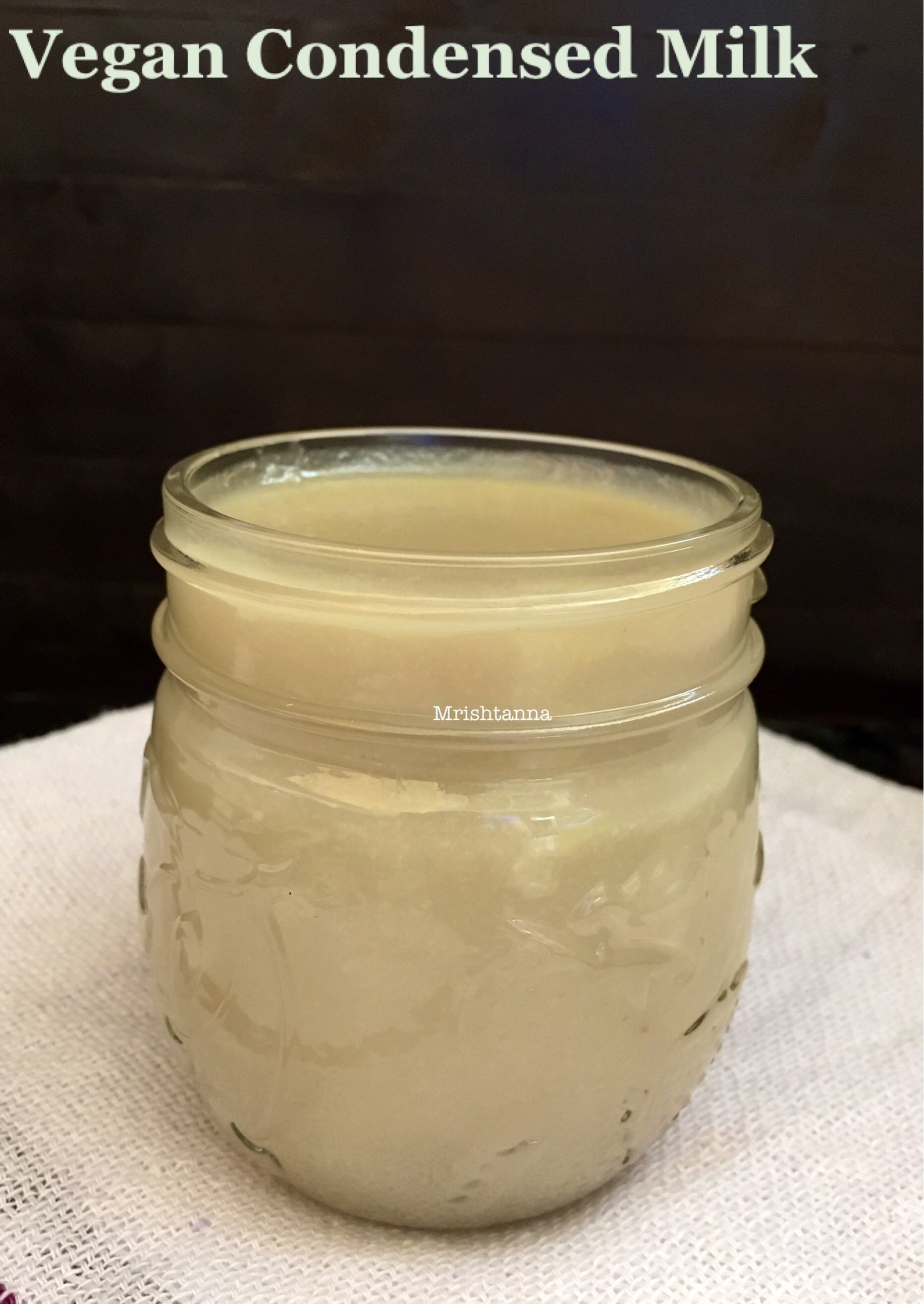 A jar with Vegan Condensed Milk