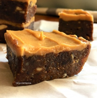 A piece of almond fudge on the table