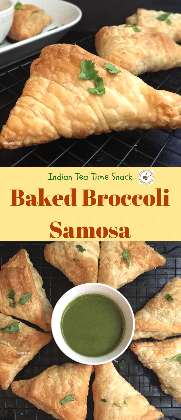 Baked Broccoli Samosa Broccoli Samosa on the cooling rack