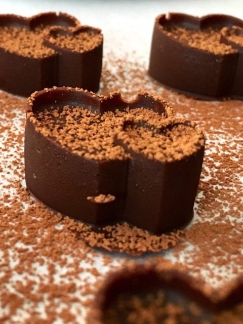 A close up of a piece of chocolate cake