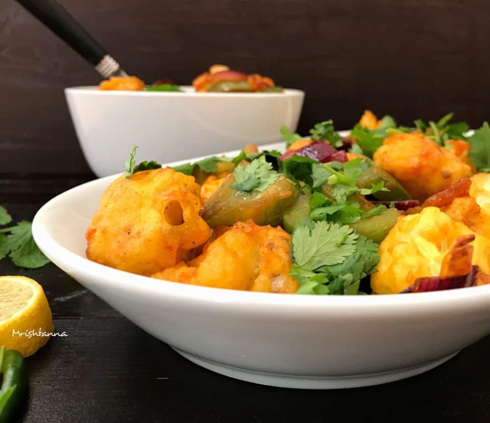 A bowl of food on a table