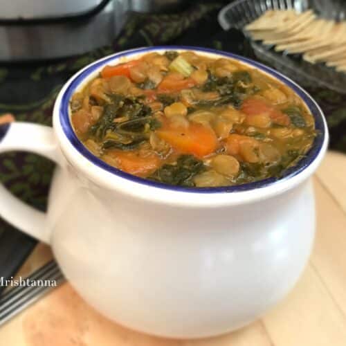 Instant Pot Kale Lentil Soup Simple Sumptuous Cooking