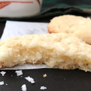 A piece of coconut cookies on a plate