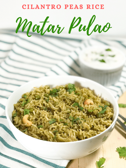 Instant Pot Cilantro Peas Rice | Matar Pulao