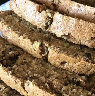 A close up of a piece of bread