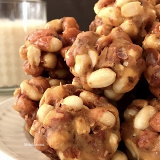 Close up of a plate of peanut balls