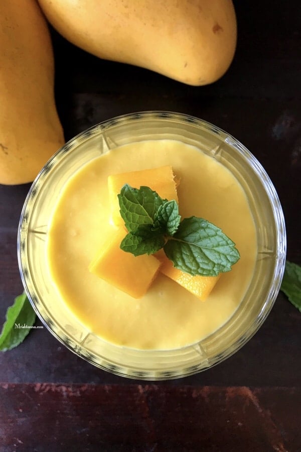 Close up of mango mousse