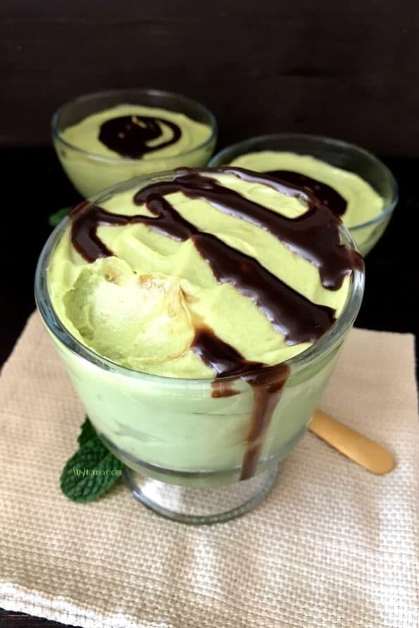 A cup of avocado mousse
