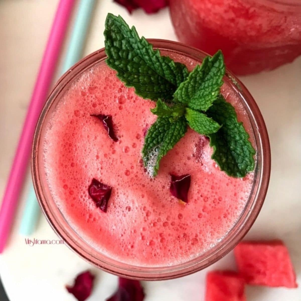 Refreshing Watermelon Rose Juice • Simple Sumptuous Cooking