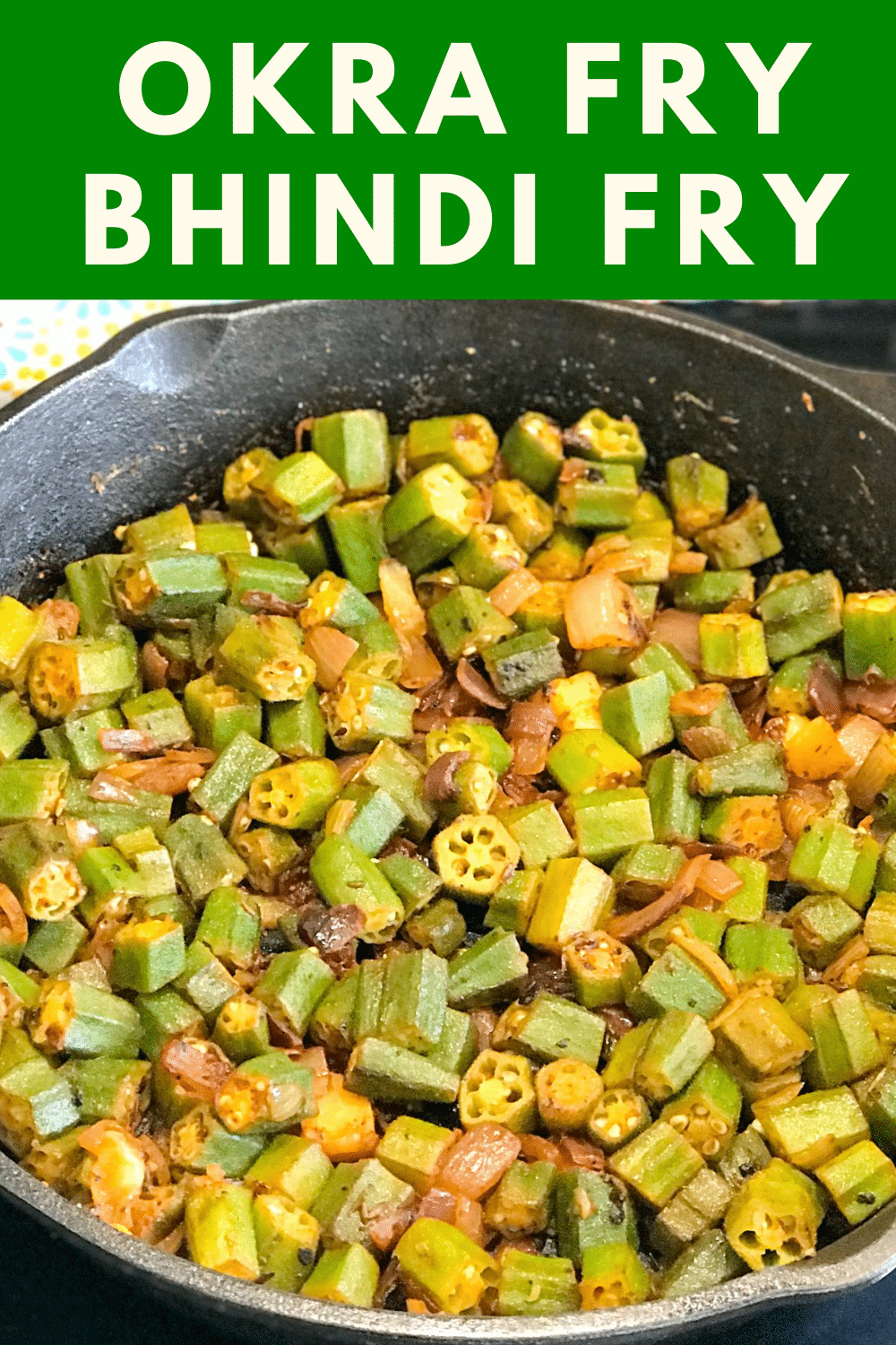 A pan filled with food, with Okra and Spice