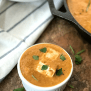 A bowl of soup, with Tofu and Butter