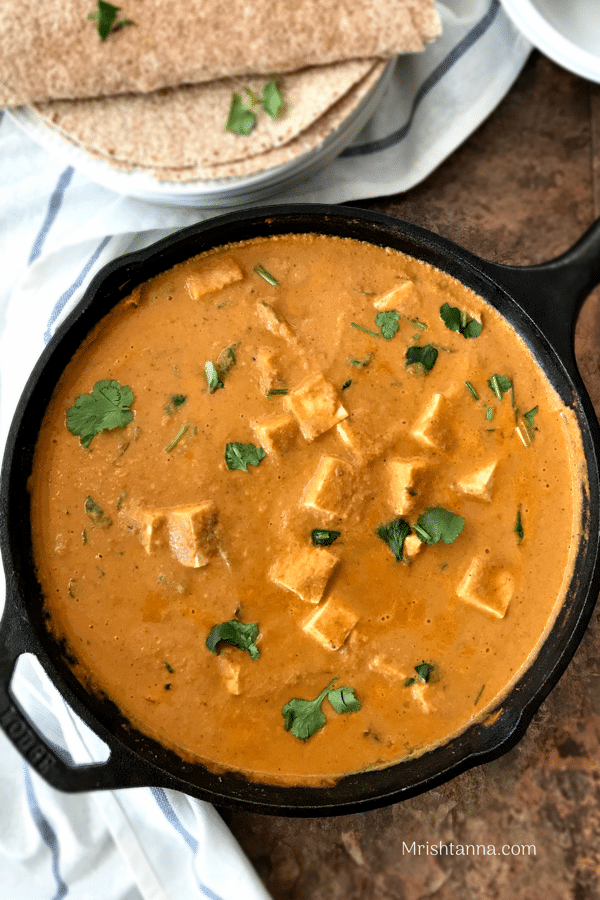 A bowl of food, with Tofu and Butter