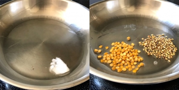 A bowl of food on a counter, with Chutney and Seasoning