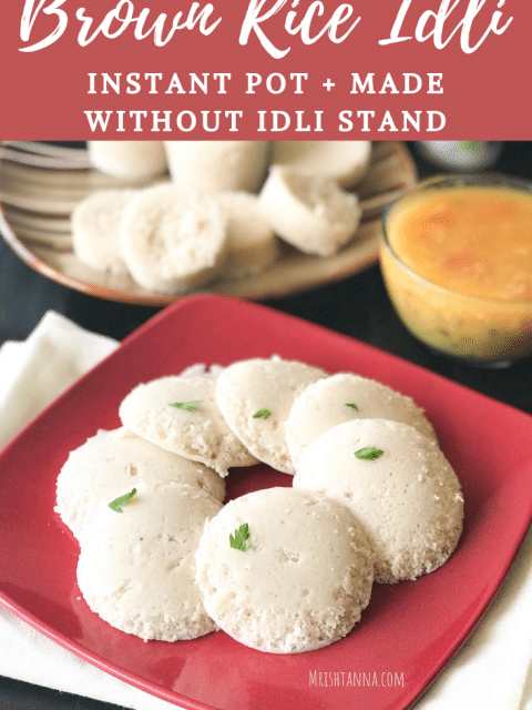 A plate of brown rice idli with sambar