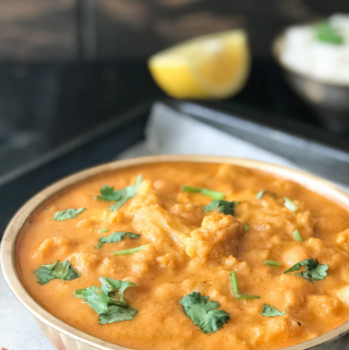 A bowl of food, with Cauliflower and Masala