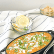 A bowl of food on a table, with Chaat and Pea