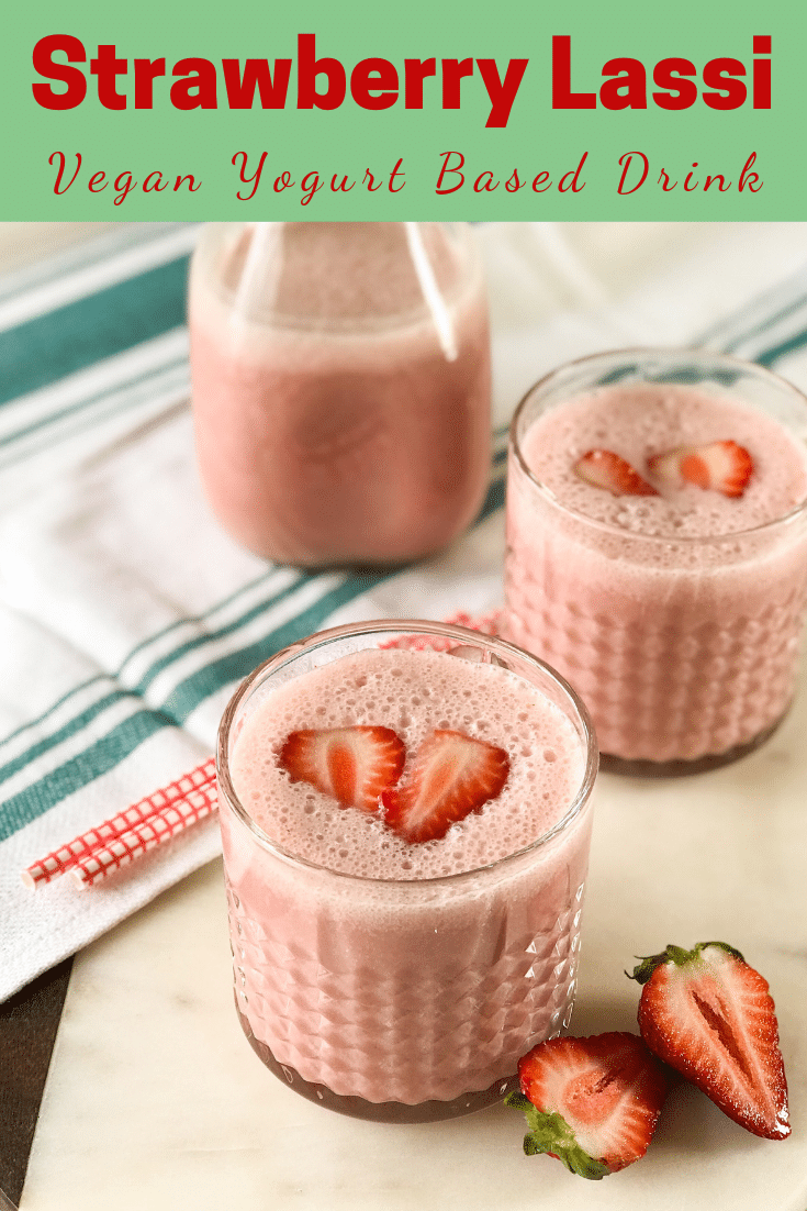 A glass of Lassi with Strawberry