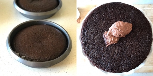 A close up of a piece of chocolate cake on a plate