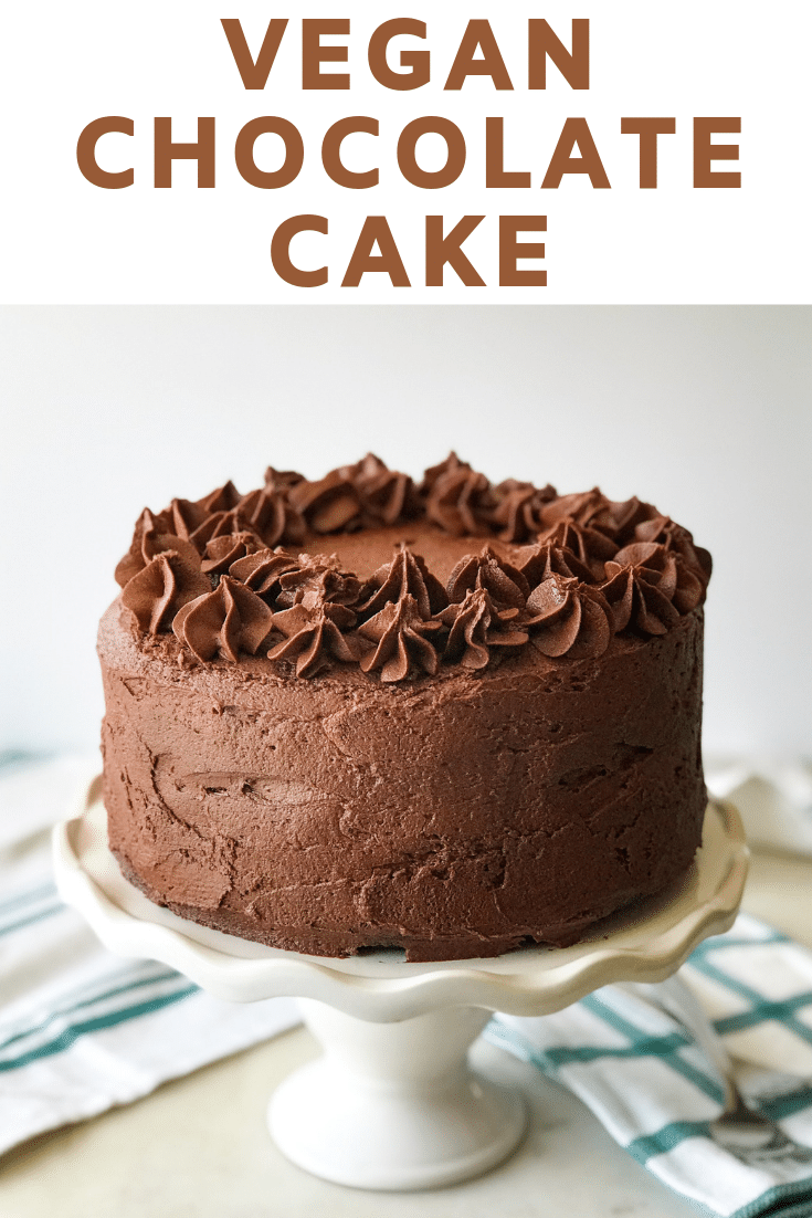 A chocolate cake on a table