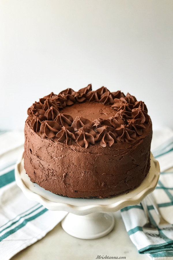 A close up of a piece of chocolate cake 