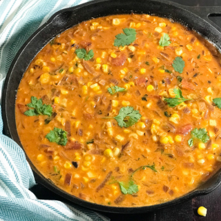 A bowl of food, with Curry