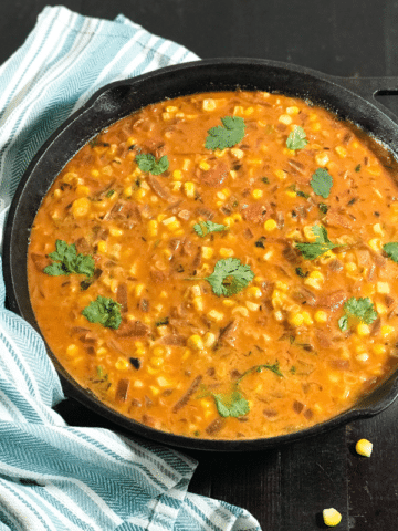 A bowl of food, with Curry