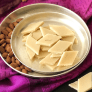 Almond burfi on a plate