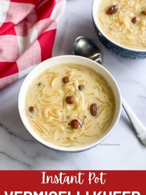 A bowl of semiya payasam is on the table.