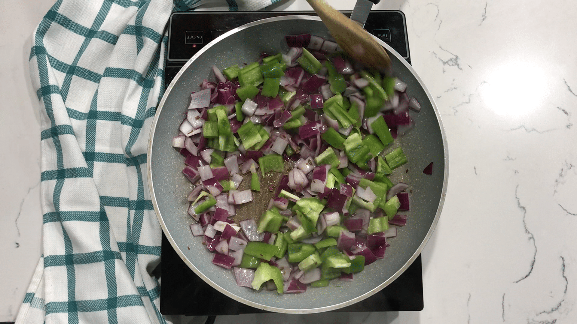 A pan filled with vegetables