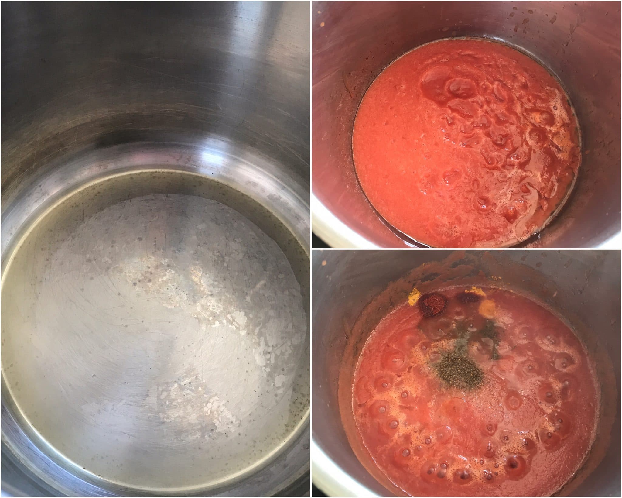 A box filled with Pot and tomato sauce