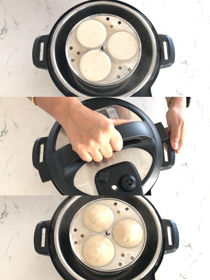 Using instant pot to steam millet idli
