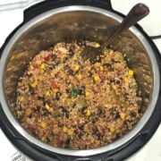 An instant Pot filled with quinoa and beans