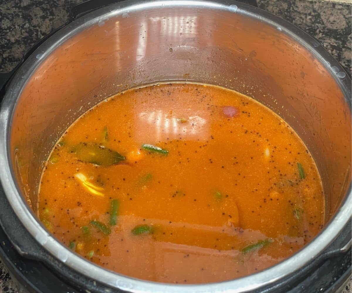 Cooking Bisi Bele bath in an instant pot.