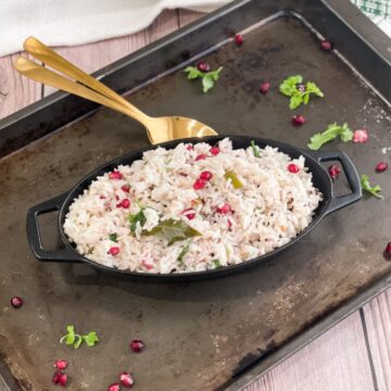 Bowl of coconut milk rice is on the table