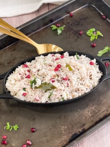 Bowl of coconut milk rice is on the table