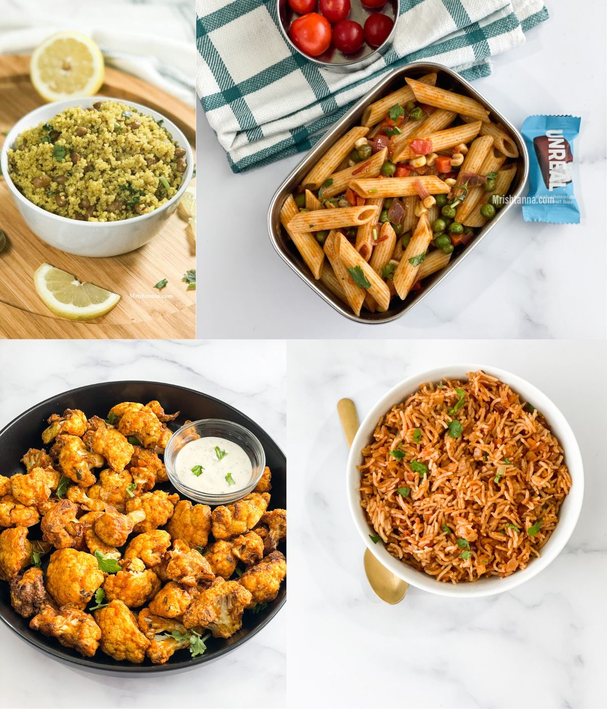Collection of Indian Lunch box recipes.