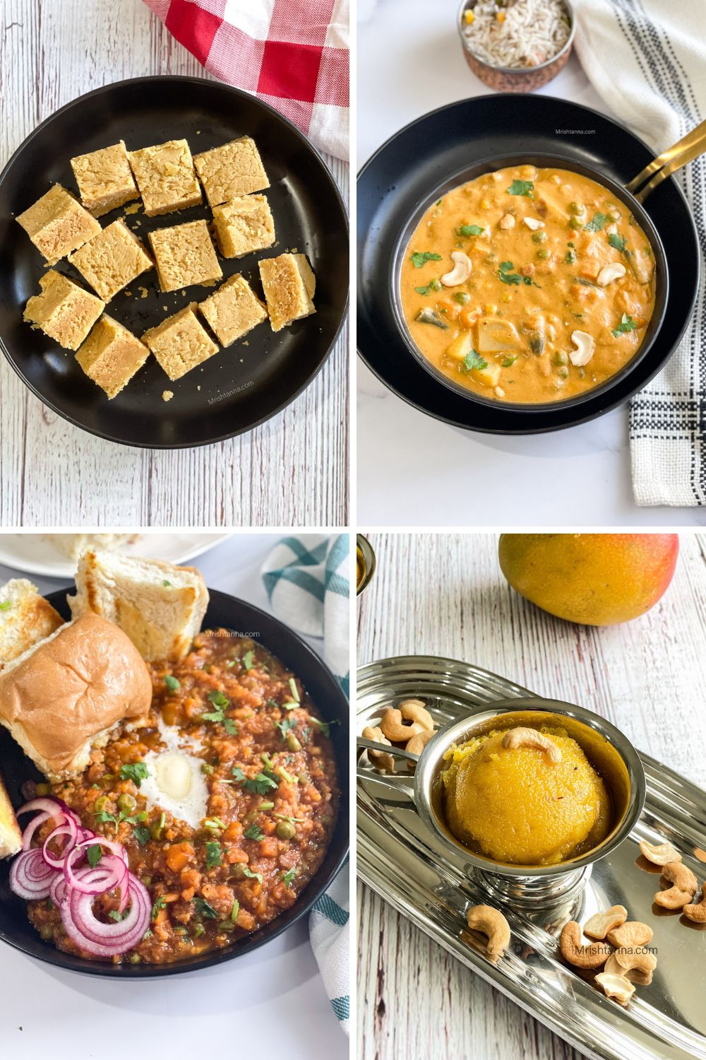 vegan Diwali recipes including, snacks, sweets and main dishes.