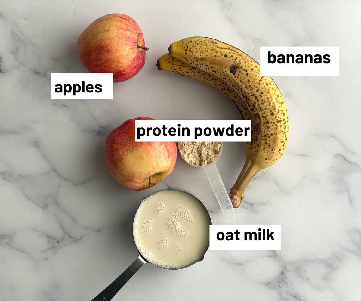 Apple Smoothie ingredients are on the table.