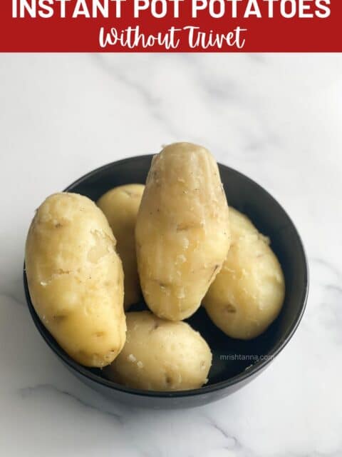 Instant pot boiled potatoes in the bowl.