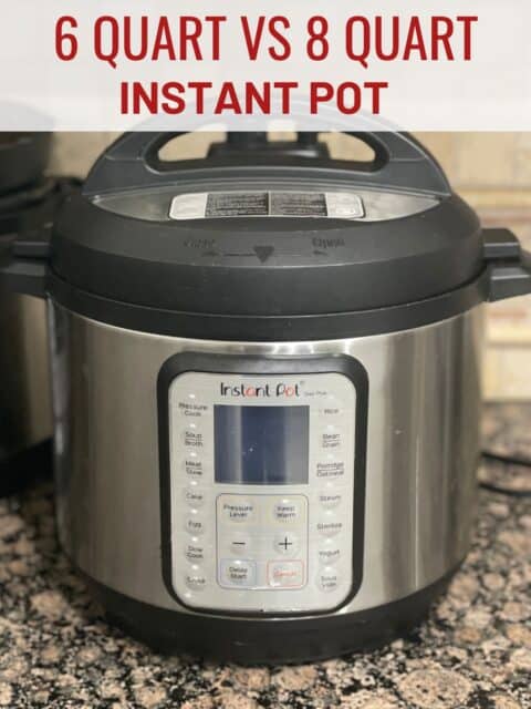 The instant pot is on the counter top.